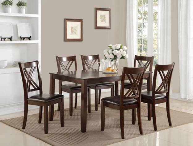 Eloise Brown 7-Piece Dining Set - Ornate Home