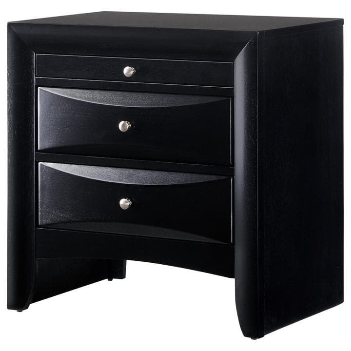 Emily Black Nightstand - Ornate Home