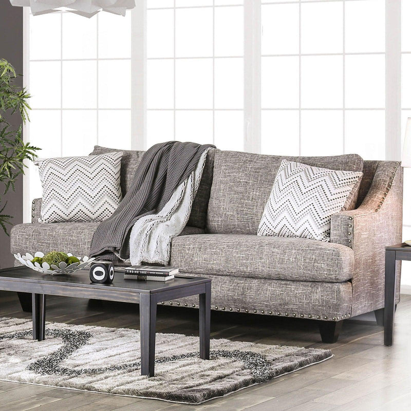 Erika - Gray - Stationary Sofa & Loveseat - 2pc - Ornate Home