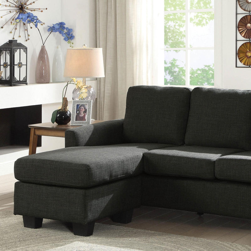 Erin - Dark Gray -  L Shape Sectional Sofa - Ornate Home