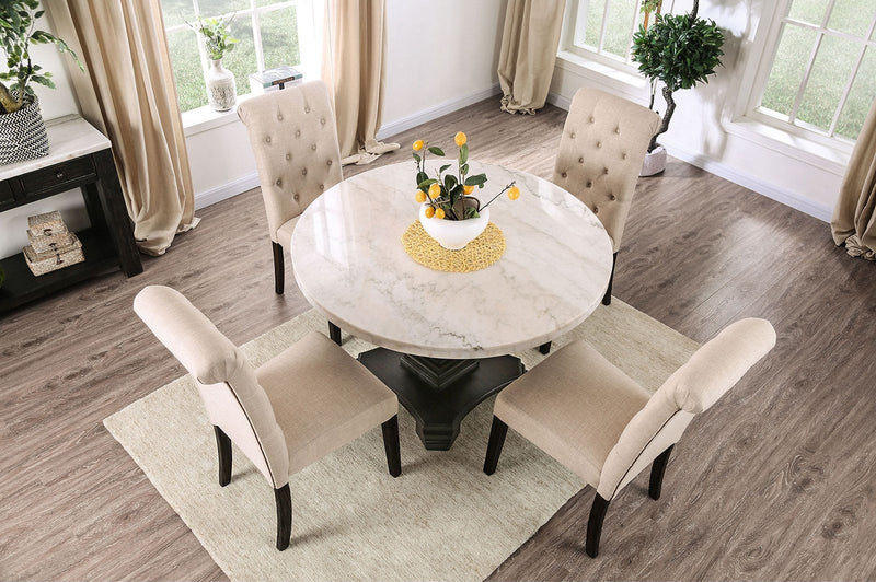 Elfredo White & Antique Black Dining Table