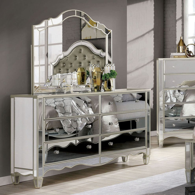 Eliora Silver & Mirrored Dresser