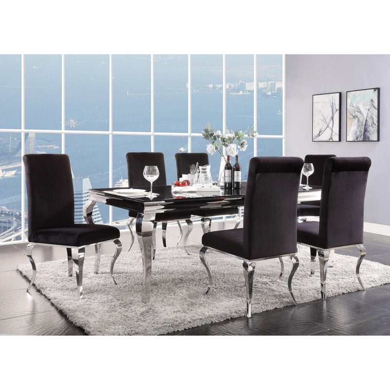 Fabiola - Black & Stainless Steel - Side Chair (Set of 2) - Ornate Home