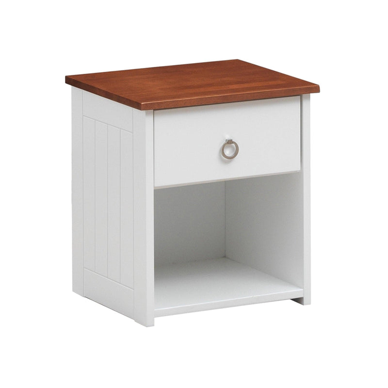 Farah White & Oak Nightstand - Ornate Home