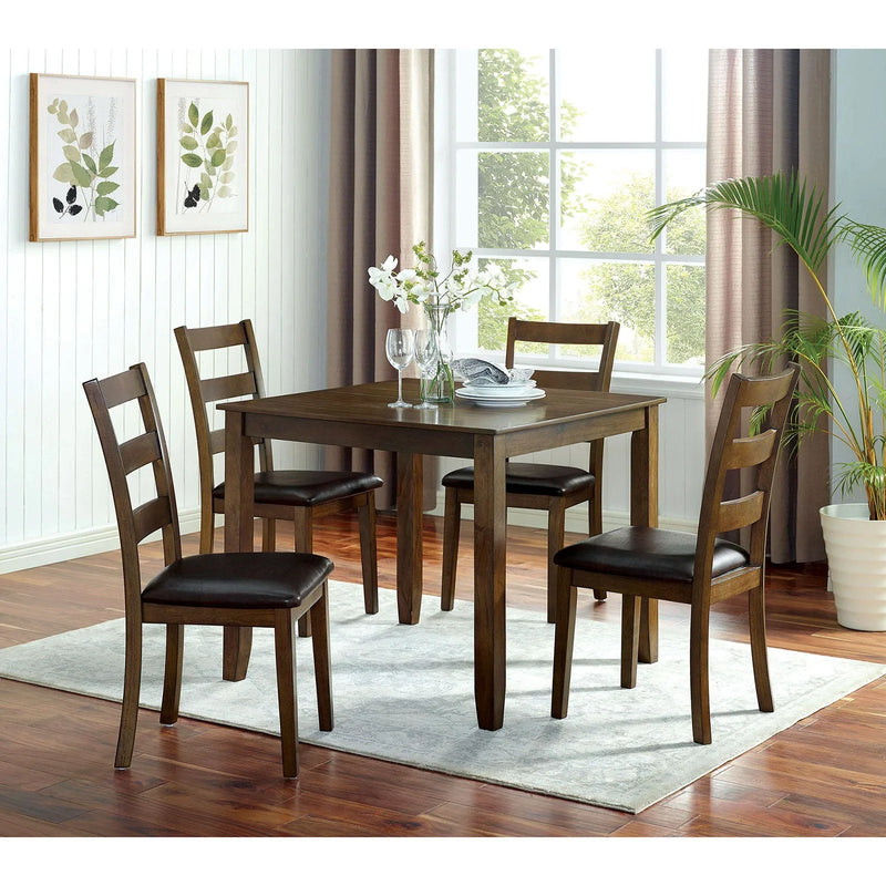 Gracefield - Walnut & Dark Brown - 5pc Dining Room Set - Ornate Home