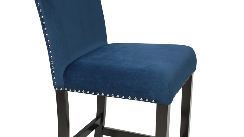 Lennon Royal Blue Velvet Counter Height Dining Chair (Set of 2)