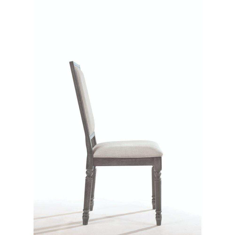 Leventis - Cream Linen & Weathered Gray - Side Chair (Set of 2) - Ornate Home