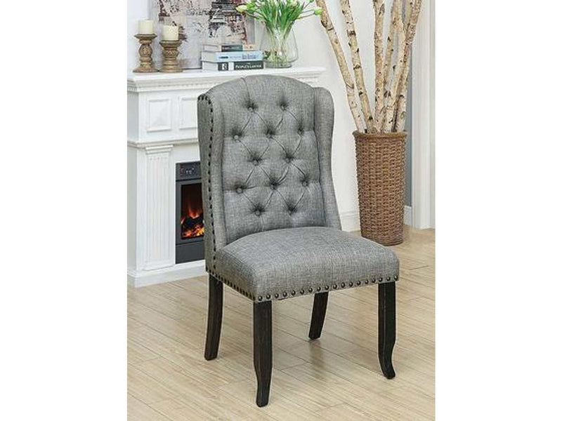 Sania III - Antique Black & Light Gray - Side Chair (Set of 2) - Ornate Home