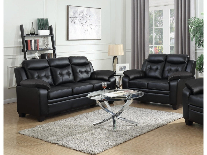 Finley - Black - 2pc Stationary Living Room Set - Ornate Home