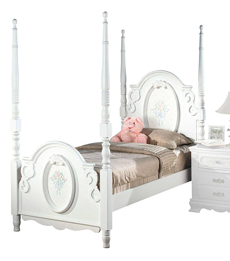 Flora White Twin Bed - Ornate Home