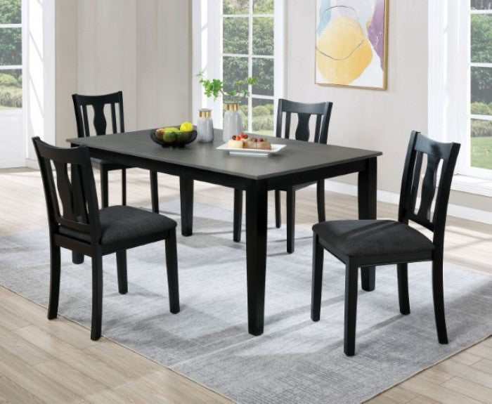 Carbey - Black & Gray - 5pc Dining Room Set - Ornate Home