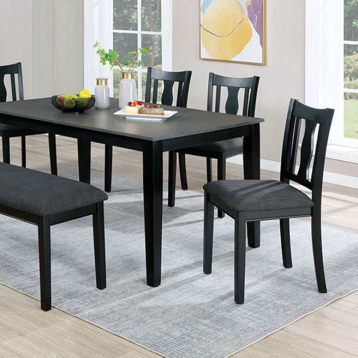 Carbey - Black & Gray - 5pc Dining Room Set - Ornate Home