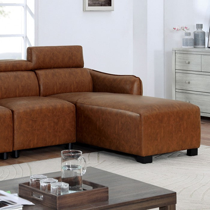 Holmestrand Brown Sectional Sofa  w/ Armless Chair