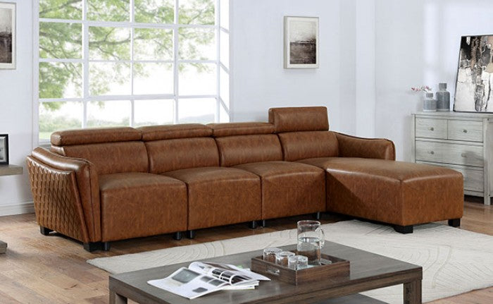 Holmestrand Brown Sectional Sofa  w/ Armless Chair