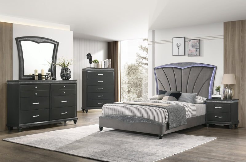 Frampton Gray LED Platform Bedroom Set - Ornate Home