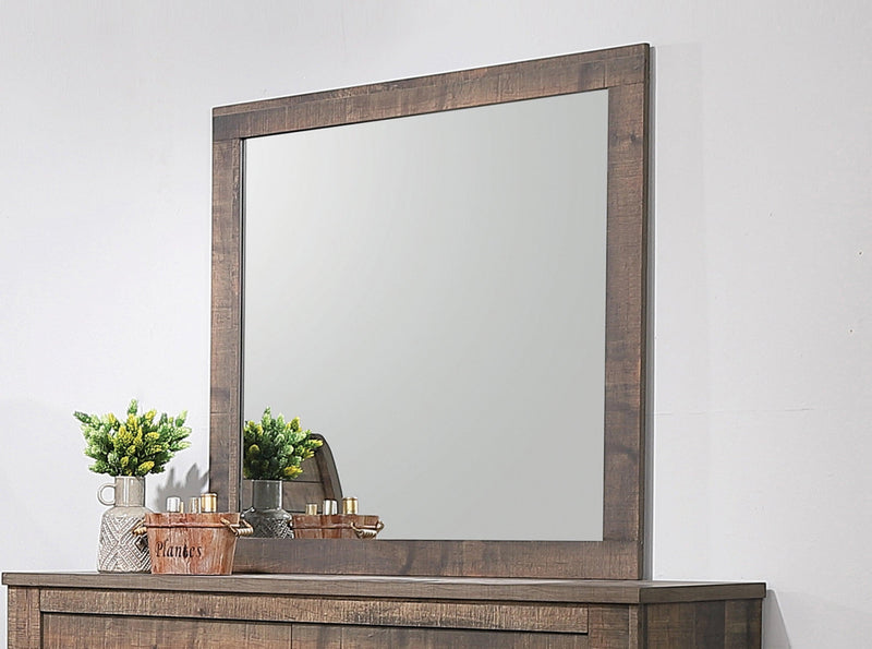 Frederick - Weathered Oak - Square Mirror - Ornate Home