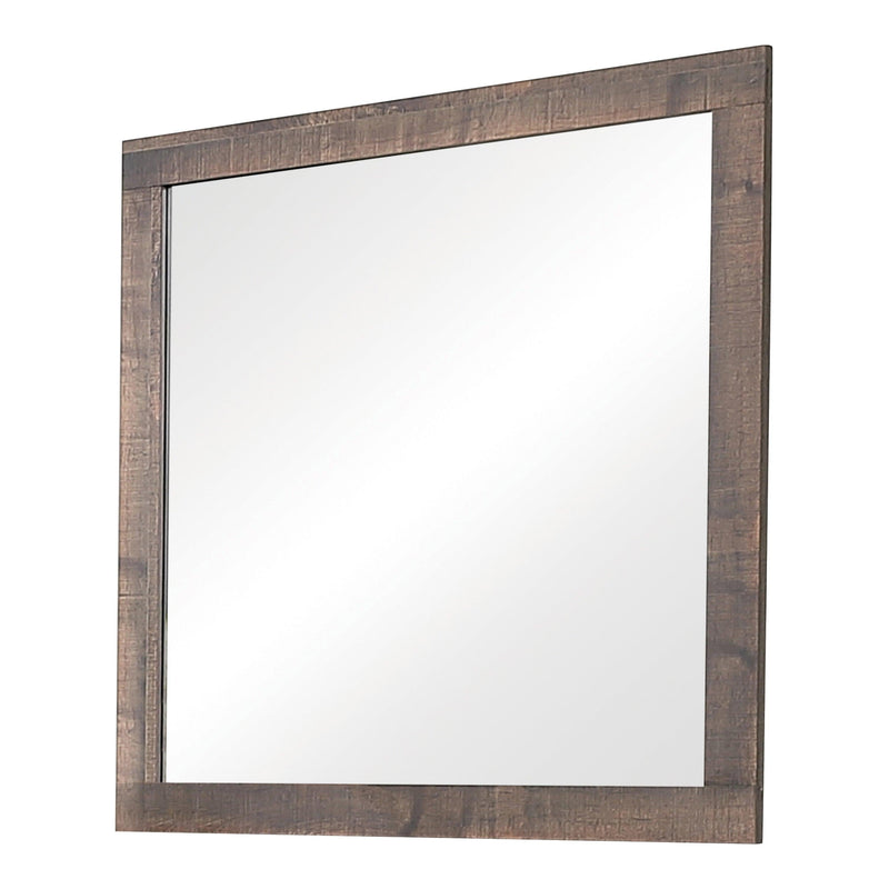 Frederick - Weathered Oak - Square Mirror - Ornate Home