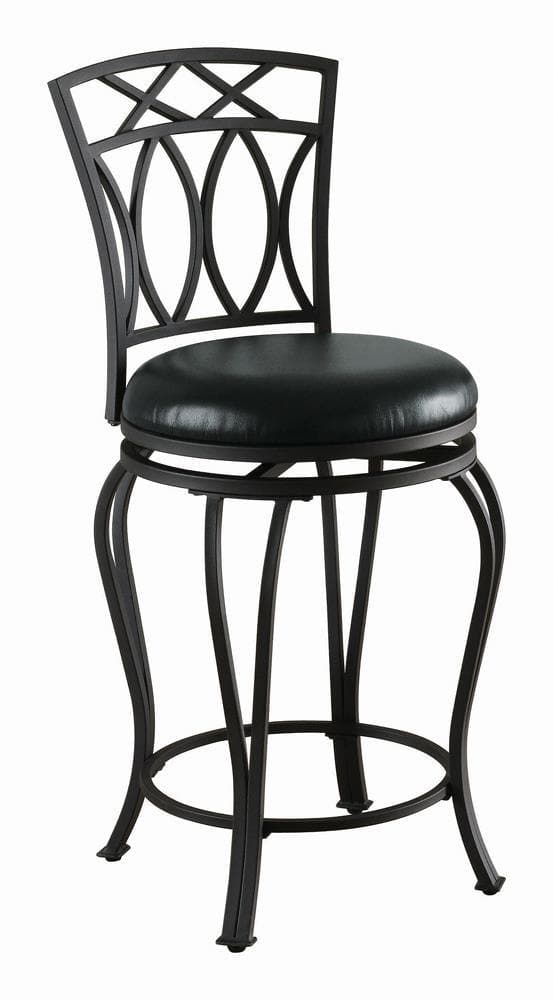 Black - Metal Swivel Counter Height Stool - Ornate Home