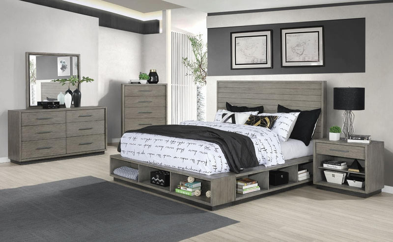 Derbyshire - Grey Oak - California King Storage Bed - Ornate Home