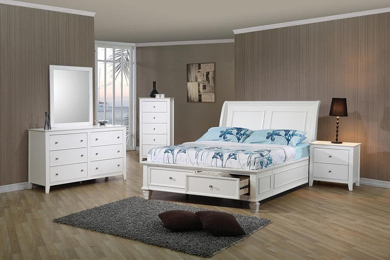 Selena Coastal White Full Four-Piece Set - Ornate Home