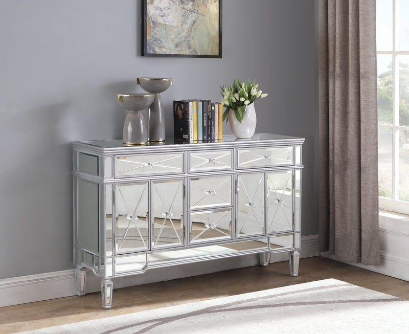 Garbo - Silver - Accent Cabinet - Ornate Home