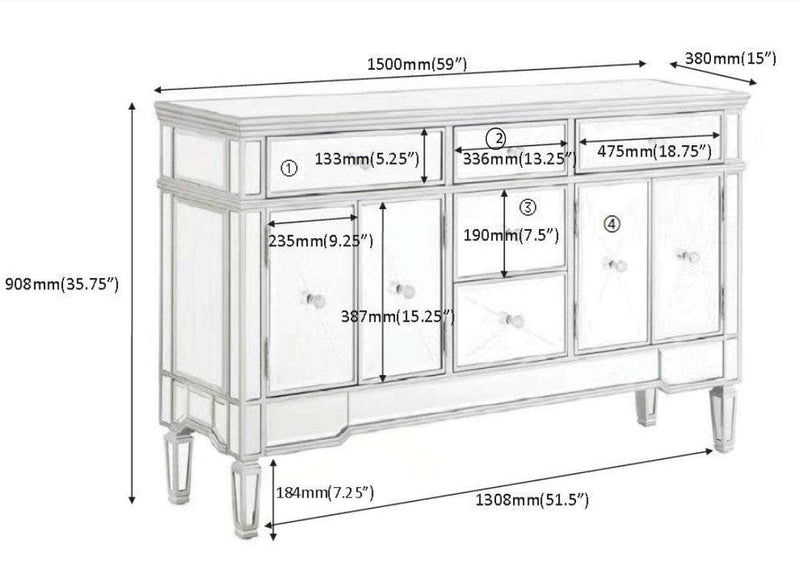 Garbo - Silver - Accent Cabinet - Ornate Home