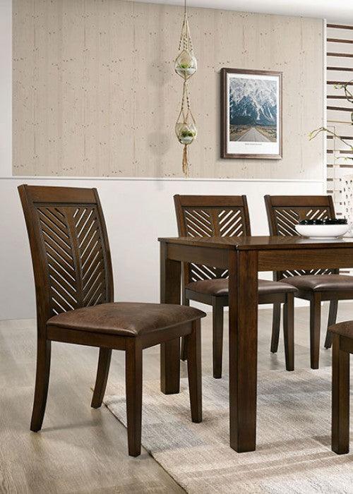 Garnett - Walnut & Brown - 6pc Dining Set w/ Bench - Ornate Home