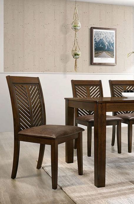 Garnett - Walnut & Brown - 7pc Dining Set - Ornate Home