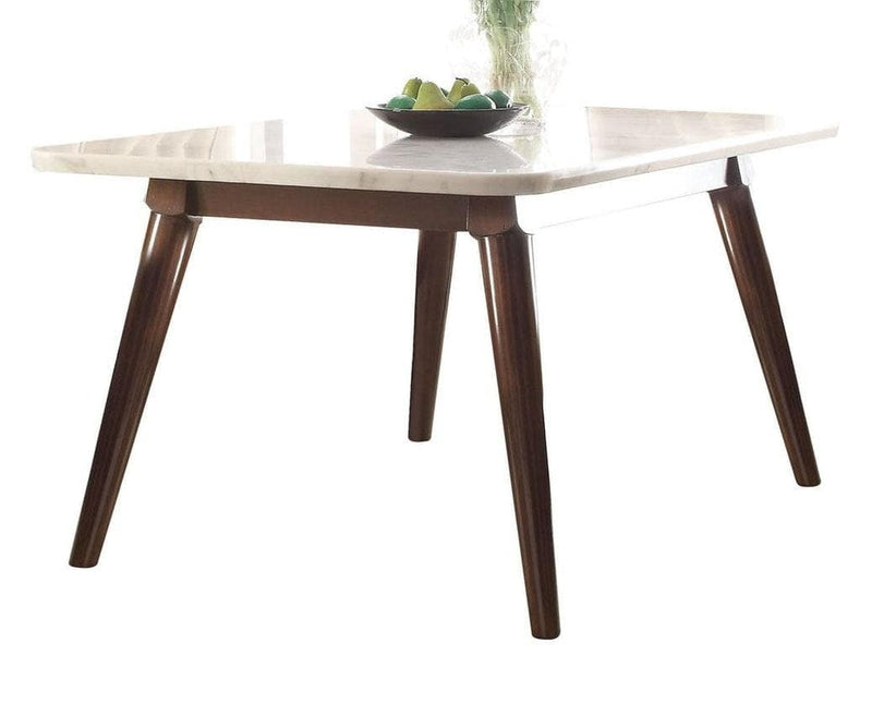 Gasha Dining Table in White/Walnut - Ornate Home