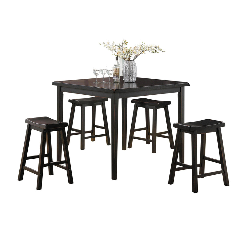 Gaucho Black Counter Height Set (5Pc Pk) - Ornate Home