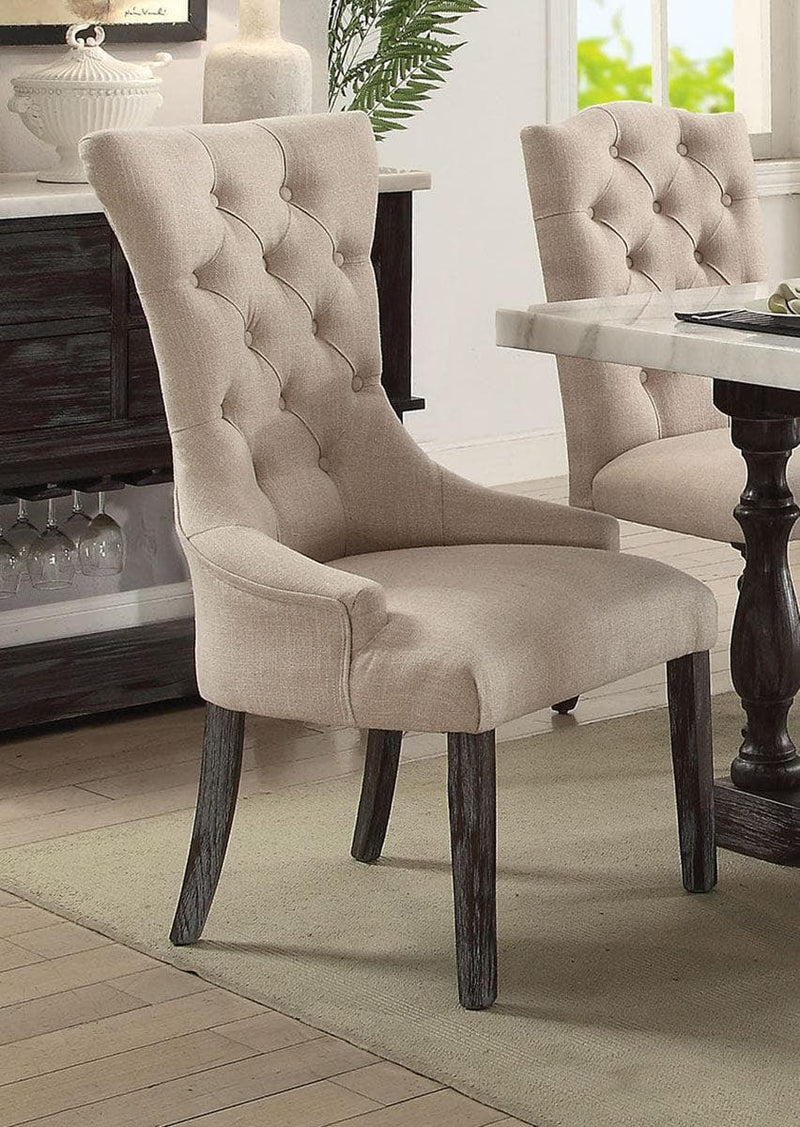 Gerardo - Beige & Espresso - Dining Chair  (Set of 2) - Ornate Home