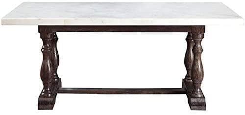 Gerardo - White Marble & Weathered Espresso - Dining Table - Ornate Home