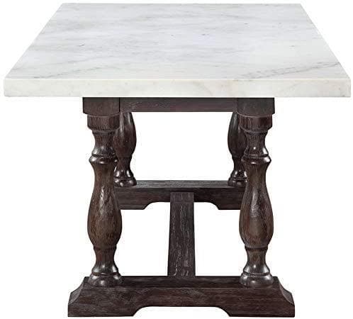 Gerardo - White Marble & Weathered Espresso - Dining Table - Ornate Home