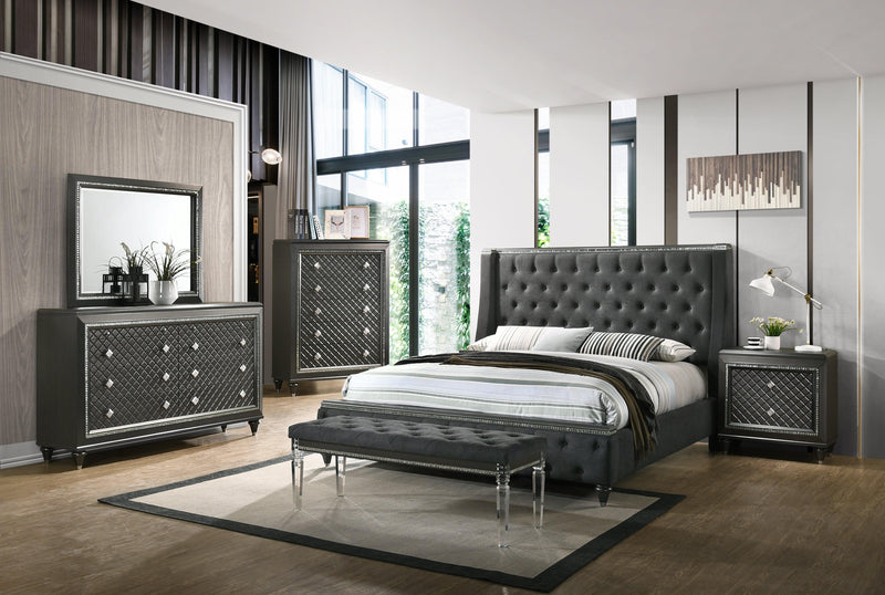 Giovani Dark Gray Panel Bedroom Set - Ornate Home