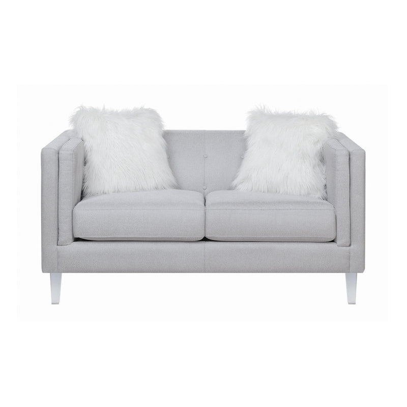 Glacier - Light Grey - Stationary Loveseat - Ornate Home