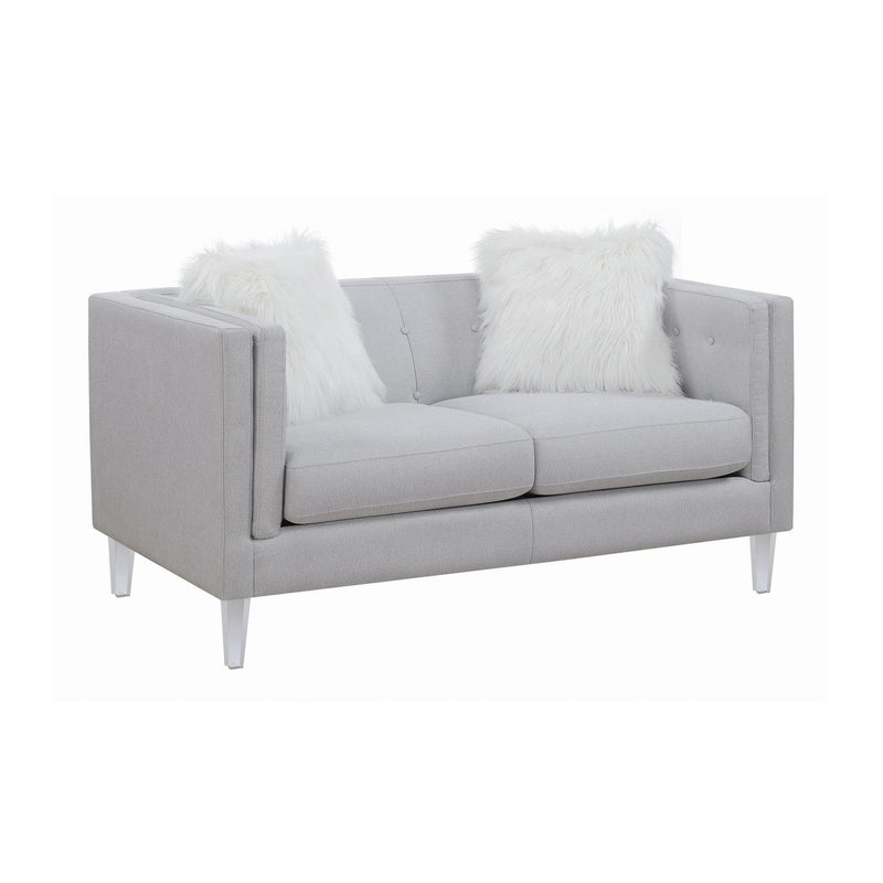 Glacier - Light Grey - Stationary Loveseat - Ornate Home