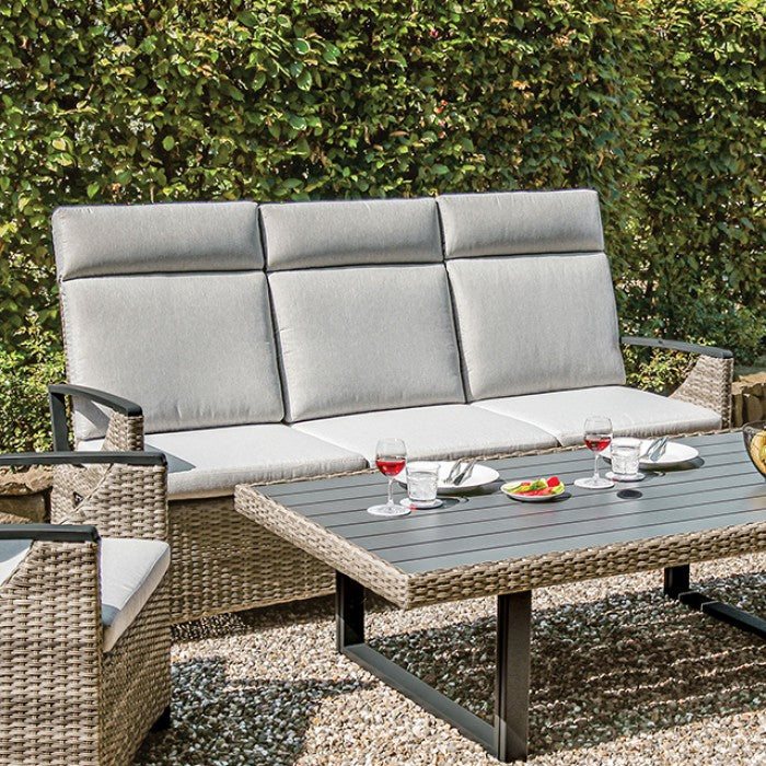 [SUMMER DEALS]🔥 Antigua Gun Metal & Brown/Gray 6pc Outdoor Set w/ 2 Ottoman