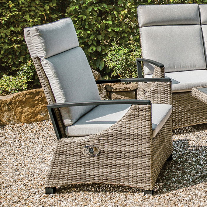 Antigua Gun Metal & Brown/Gray Outdoor Arm Chair