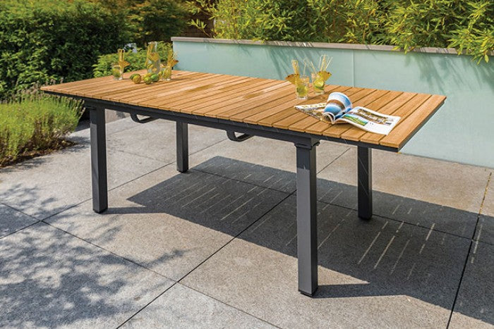 Mackay Gun Metal & Natural Teak Outdoor Dining Table