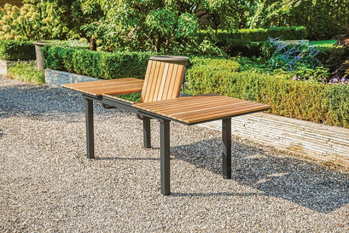 Mackay Gun Metal & Natural Teak Outdoor Dining Table