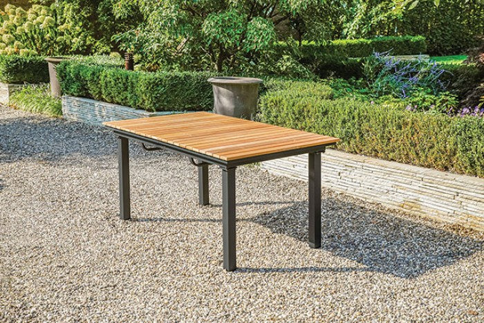 Mackay Gun Metal & Natural Teak Outdoor Dining Table