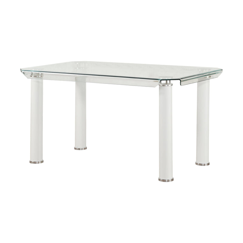 Gordie White & Clear Glass Dining Table - Ornate Home