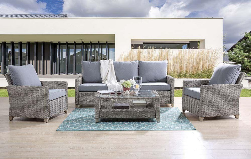 Greeley - Gray - 4Pc Patio Sofa Set - Ornate Home