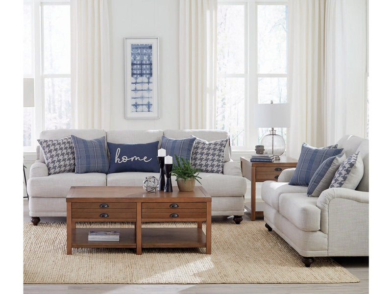 Gwen - Light Grey & Blue - Living Room Set - Ornate Home