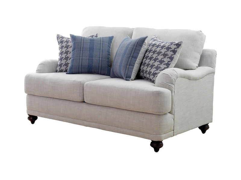 Gwen - Light Grey - Stationary Loveseat - Ornate Home