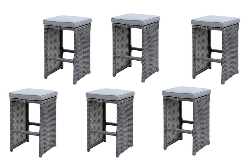 Ismay Gray 6pc Outdoor Bar Stool Set