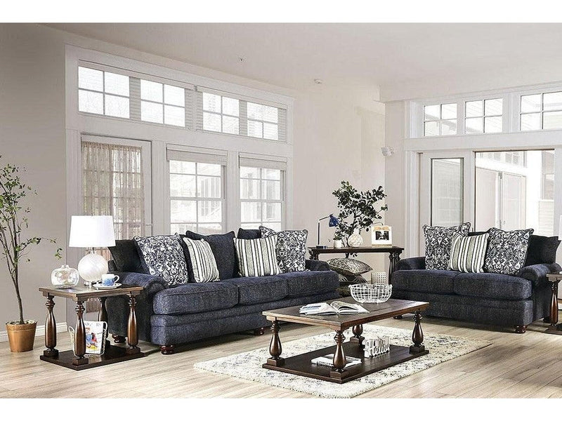 Hadleigh - Navy - Stationary Sofa & Loveseat - 2pc - Ornate Home