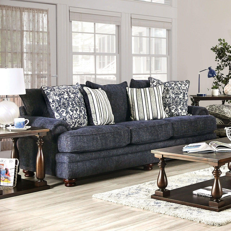 Hadleigh - Navy - Stationary Sofa & Loveseat - 2pc - Ornate Home