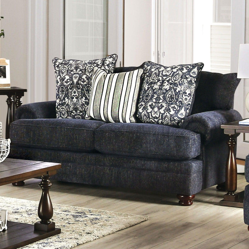 Hadleigh - Navy - Stationary Sofa & Loveseat - 2pc - Ornate Home