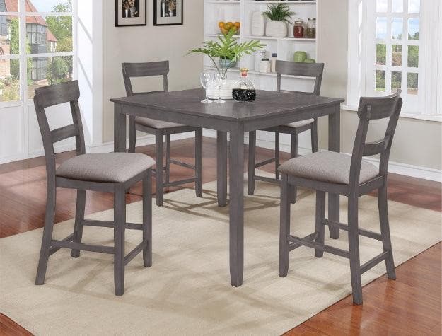 Henderson Gray 5-Piece Counter Height Set - Ornate Home